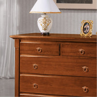 Gruppo 1 cassettiera 2 comodini legno arte povera capitello tinta noce (415+416) - Mobili 2G