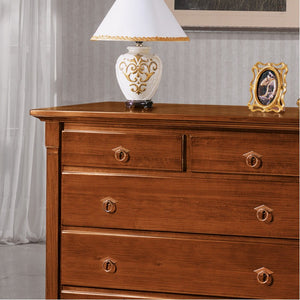 Gruppo 1 cassettiera 2 comodini legno arte povera capitello tinta noce (415+416) - Mobili 2G