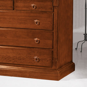 Gruppo 1 cassettiera 2 comodini legno arte povera capitello tinta noce (415+416) - Mobili 2G