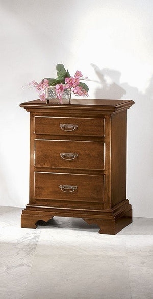 Gruppo 1 cassettiera 2 comodini legno arte povera tinta noce - Mobili 2G