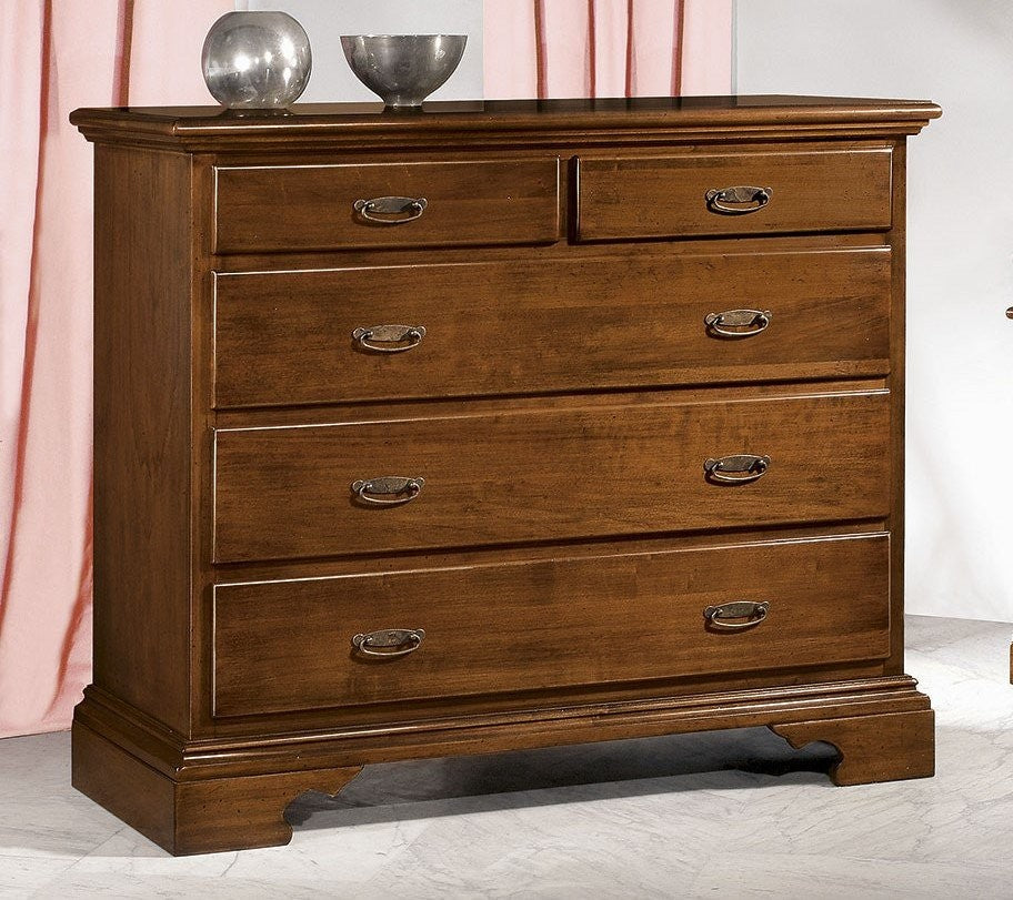 Gruppo 1 cassettiera 2 comodini legno arte povera tinta noce - Mobili 2G