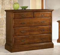 Gruppo 1 cassettiera 2 comodini legno arte povera tinta noce - Mobili 2G