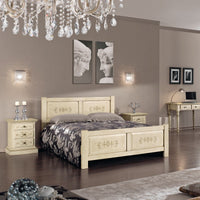 Gruppo 1 cassettiera 2 comodini legno classico avorio shabby - Mobili 2G