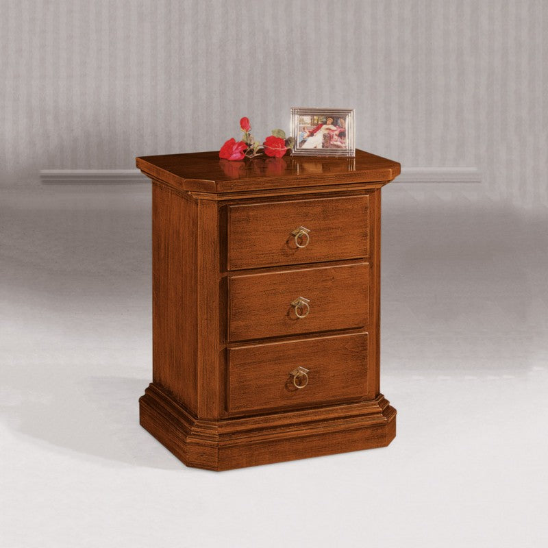 Gruppo 1 cassettiera 2 comodini legno classico tinta noce - Mobili 2G