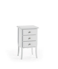 Gruppo 1 cassettiera 2 comodini shabby bianco opaco (6068+6069) - Mobili 2G