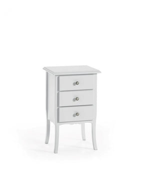 Gruppo 1 cassettiera 2 comodini shabby bianco opaco (6068+6069) - Mobili 2G