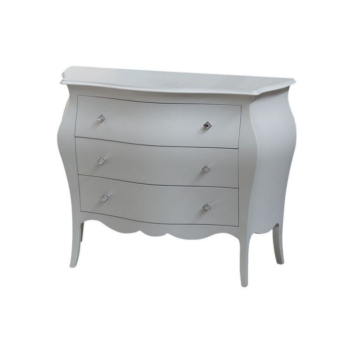 Gruppo 1 cassettiera 2 comodini shabby bianco swarovski - Mobili 2G