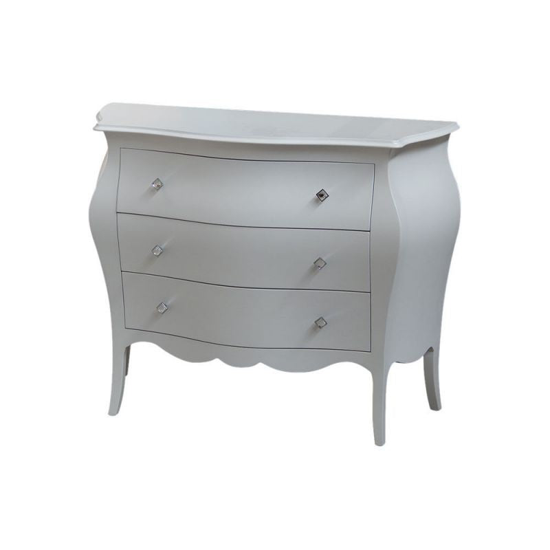 Gruppo 1 cassettiera 2 comodini shabby bianco swarovski - Mobili 2G