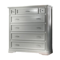 Gruppo 1 cassettiera ribalta 2 comodini intarsiati in legno massello bianco - Mobili 2G