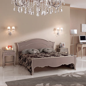 gruppo cassettiera e due comodini legno shabby tortora filo avorio (1479+1480) - Mobili 2G