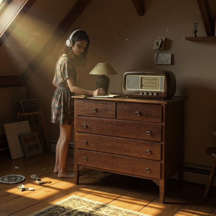 Gruppo como' 2 comodini arte povera tinta noce - Mobili 2G