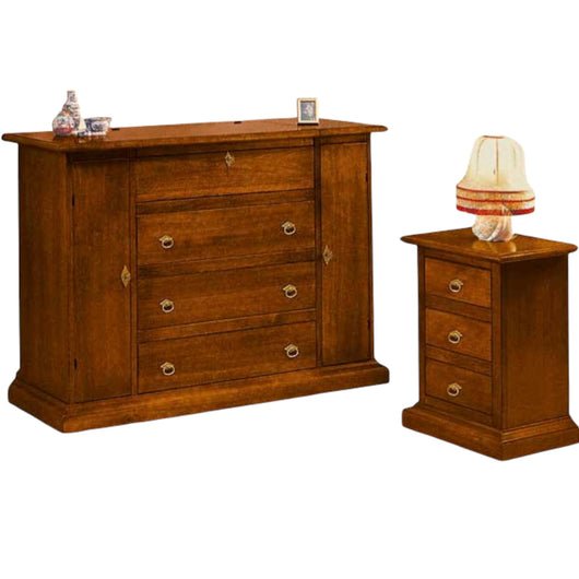 Gruppo como' 2 comodini classico in legno tinta noce - Mobili 2G