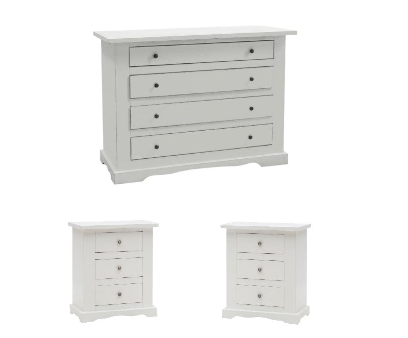 Gruppo como' e 2 comodini classico bianco opaco