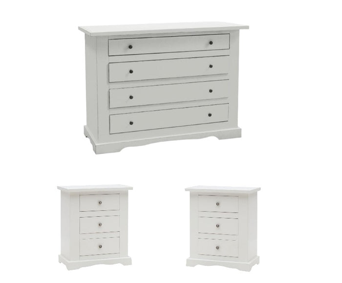 Gruppo como' e 2 comodini classico bianco opaco