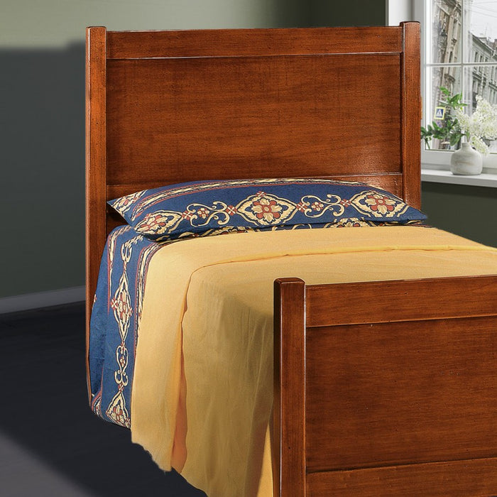 Letto 1 piazza e mezza legno arte povera tinta noce 131x210x108 - Mobili 2G