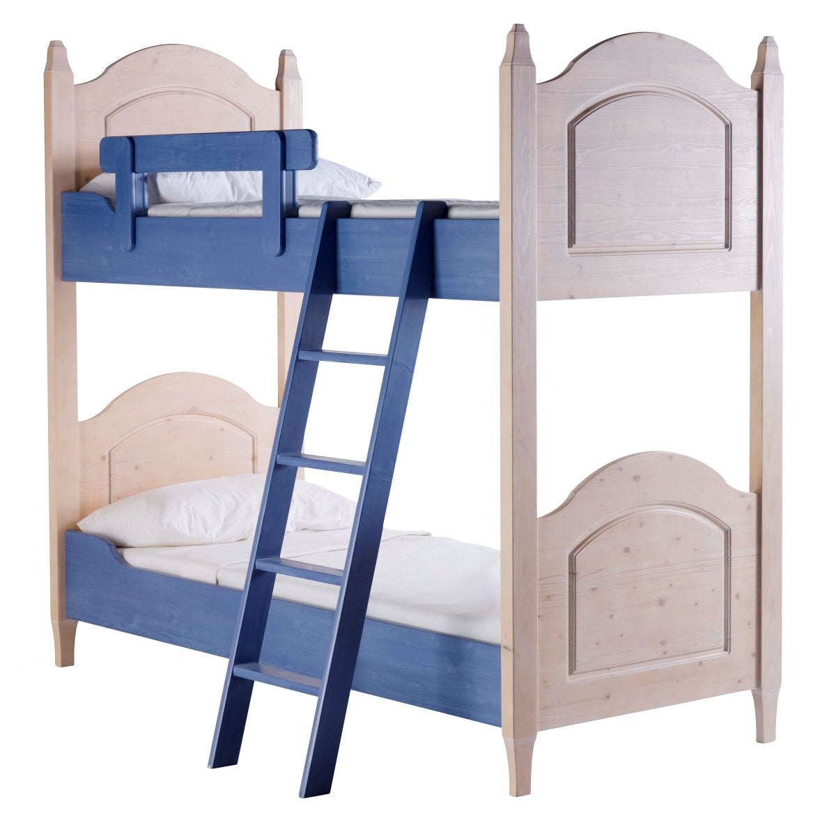 Letto a castello legno abete shabby azzurro e miele 93x205x186 (2232) - Mobili 2G