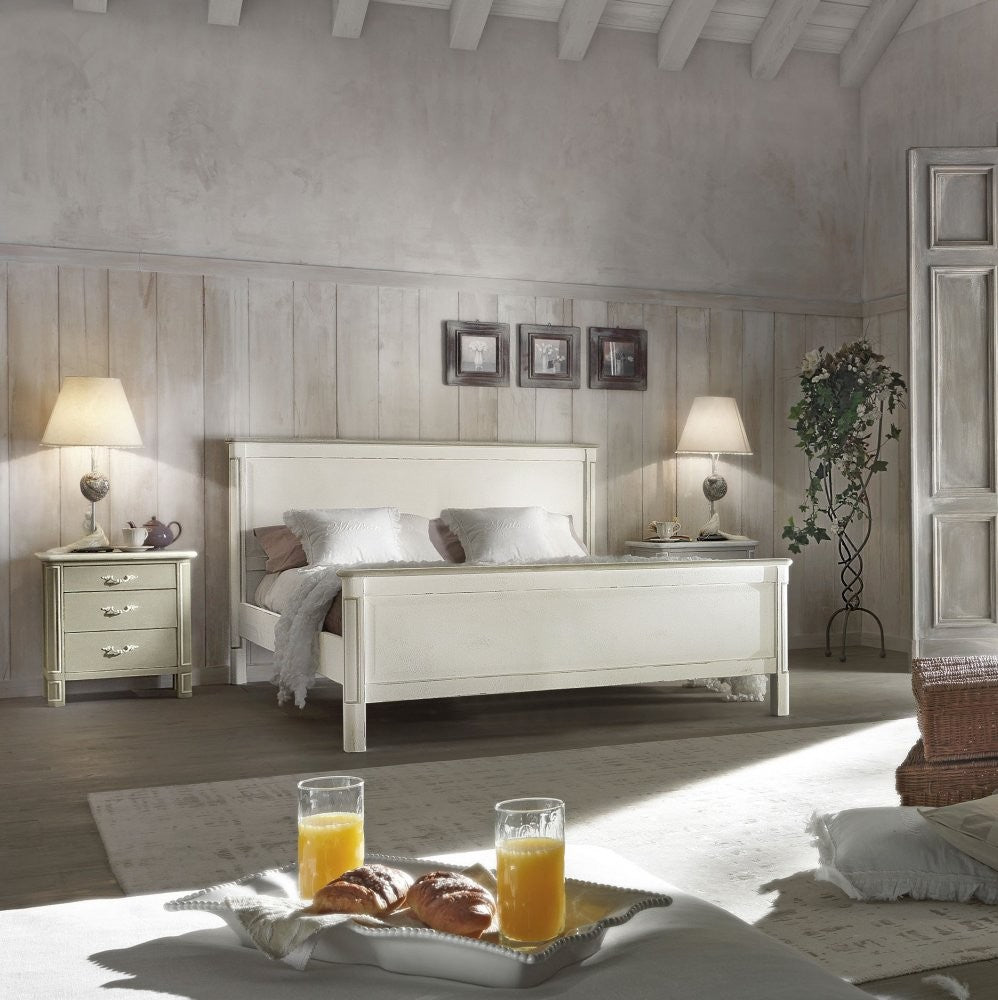 Letto matrimoniale arte povera shabby chic l.183 x p.214 x h.110