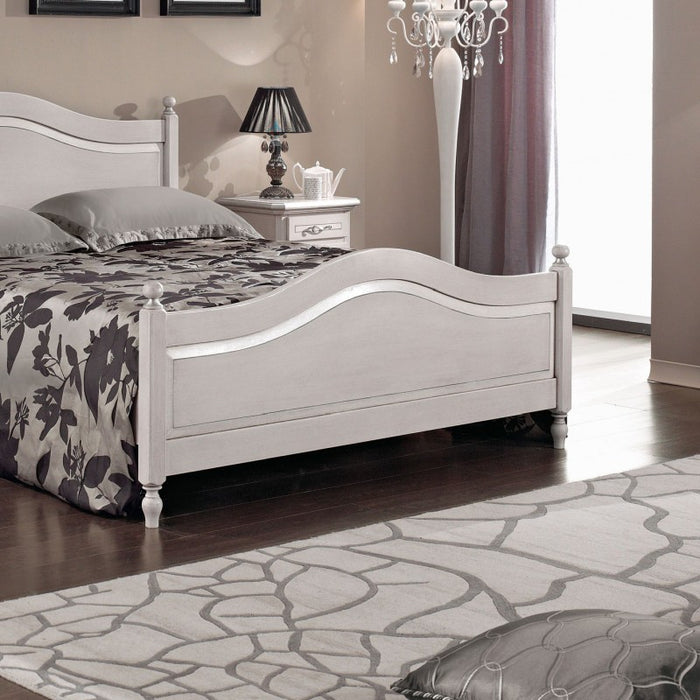 Letto matrimoniale classico in legno grigio tortora 173x209x107 (1477) - Mobili 2G