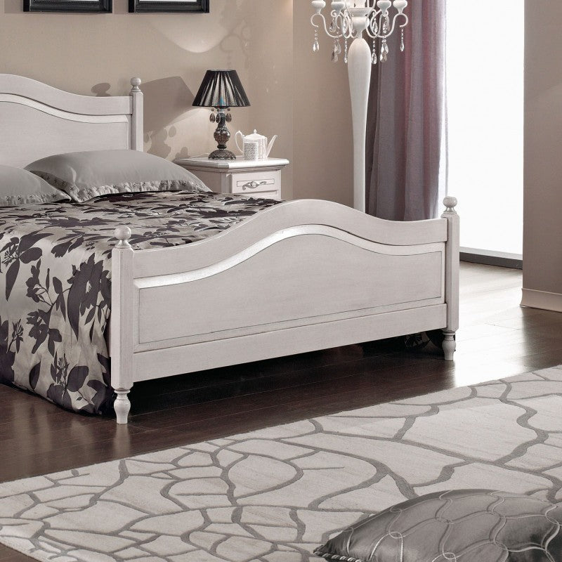 Letto matrimoniale classico in legno grigio tortora 173x209x107 (1477) - Mobili 2G