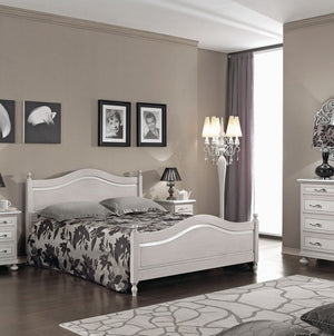 Letto matrimoniale classico in legno grigio tortora 173x209x107 (1477) - Mobili 2G