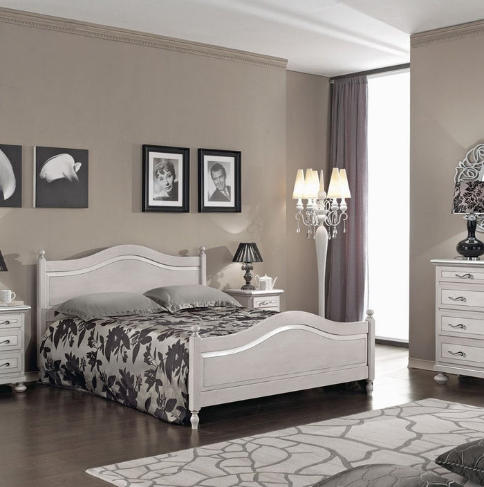 Letto matrimoniale classico in legno grigio tortora 173x209x107 (1477) - Mobili 2G