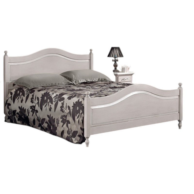 Letto matrimoniale classico in legno grigio tortora 173x209x107 (1477) - Mobili 2G