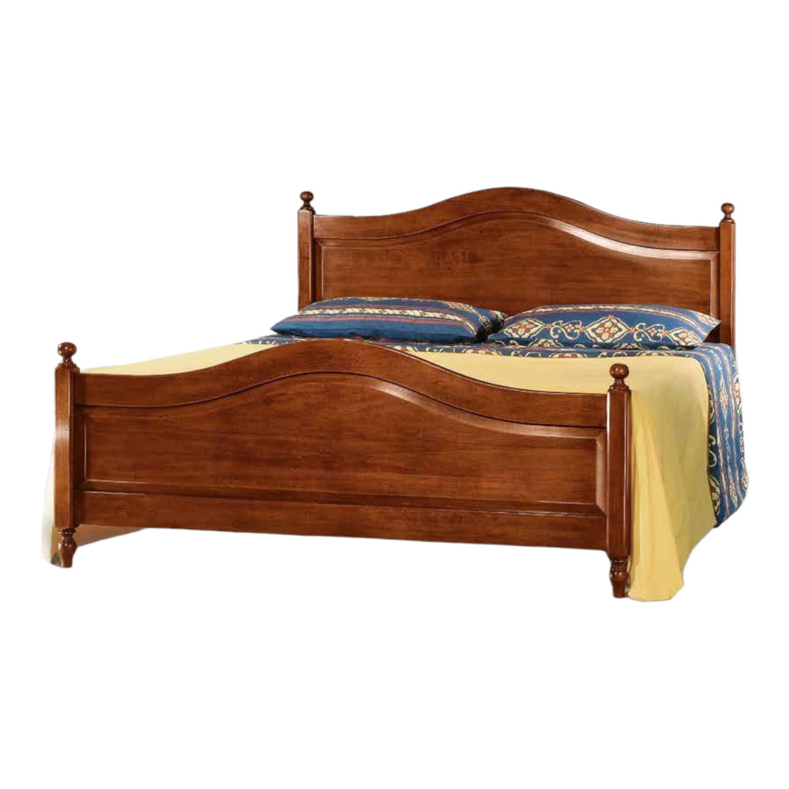 Letto matrimoniale classico in legno tinta noce 175 h 112 p 212