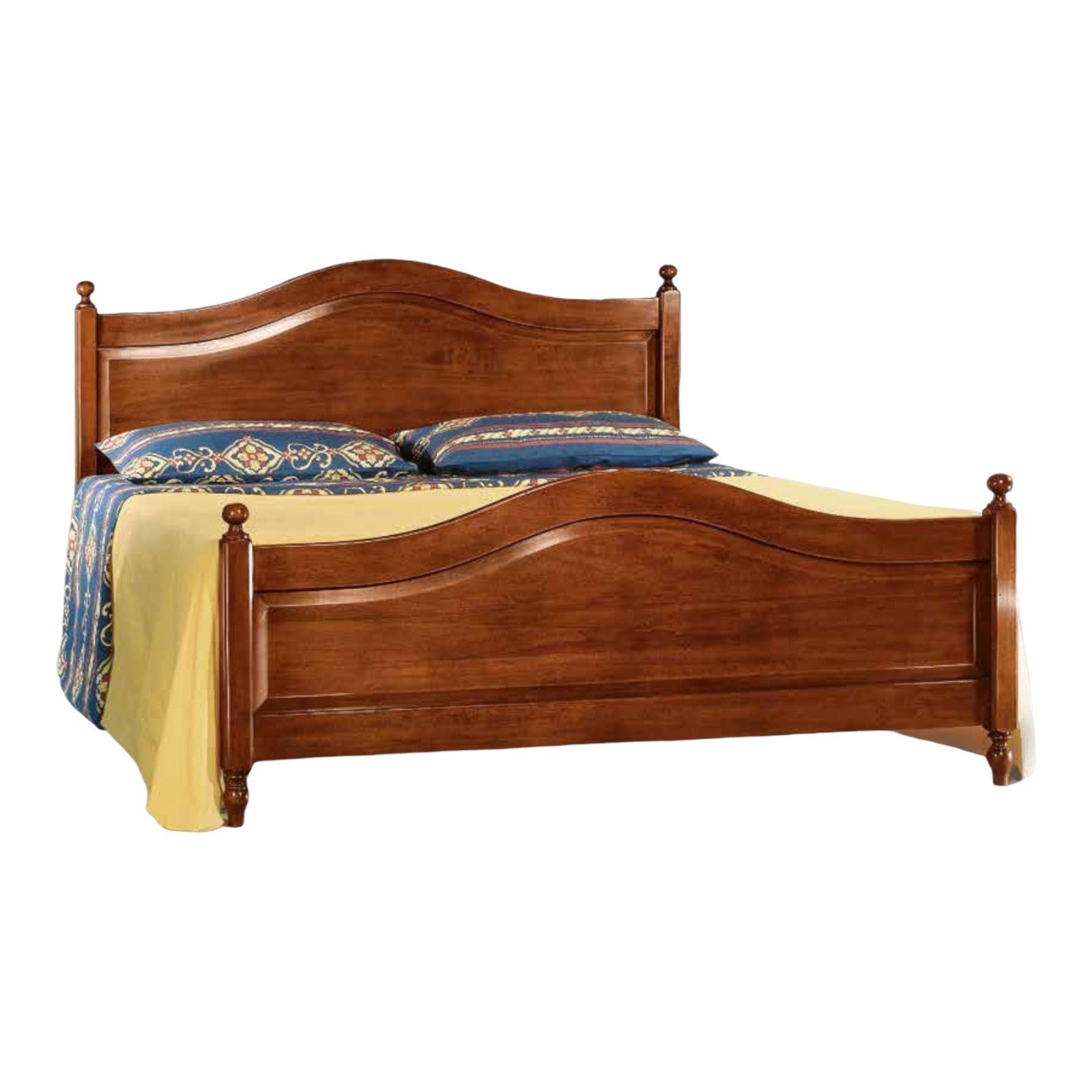 Letto matrimoniale classico in legno tinta noce 175 h 112 p 212