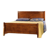 Letto matrimoniale classico legno arte povera tinta noce l 172 h 108 p 210