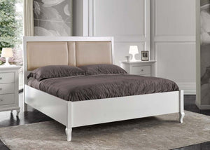 Letto matrimoniale contenitore legno shabby bianco 175x210x125 - Mobili 2G
