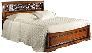 Letto matrimoniale in legno arte povera tinta noce 176x210x110 - Mobili 2G