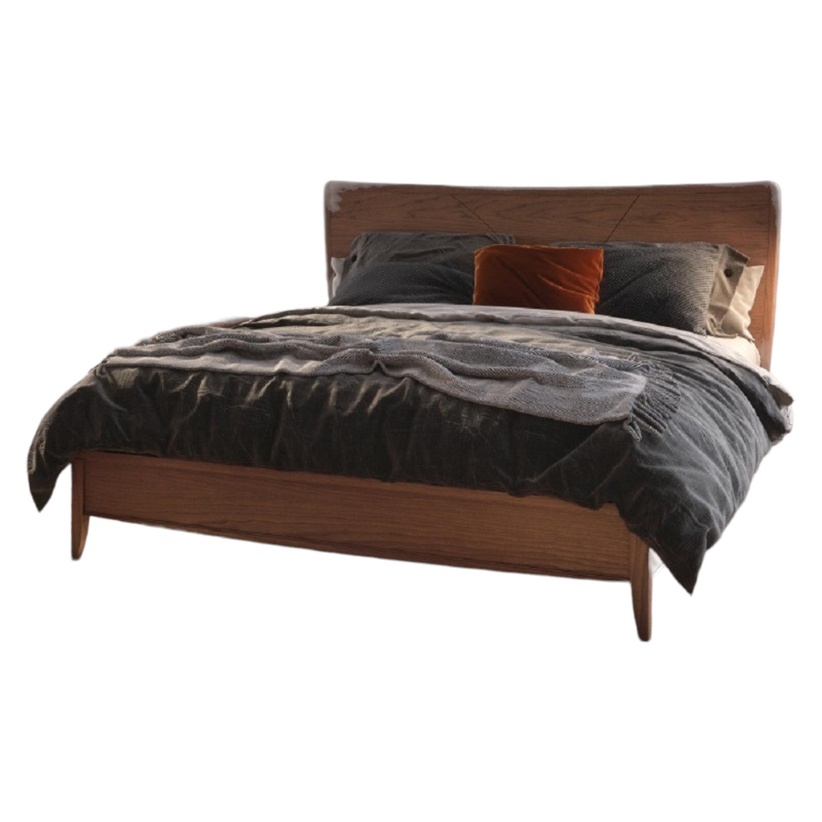 Letto matrimoniale in legno moderno testata legno l.184 p.210 h.121 - Mobili 2G