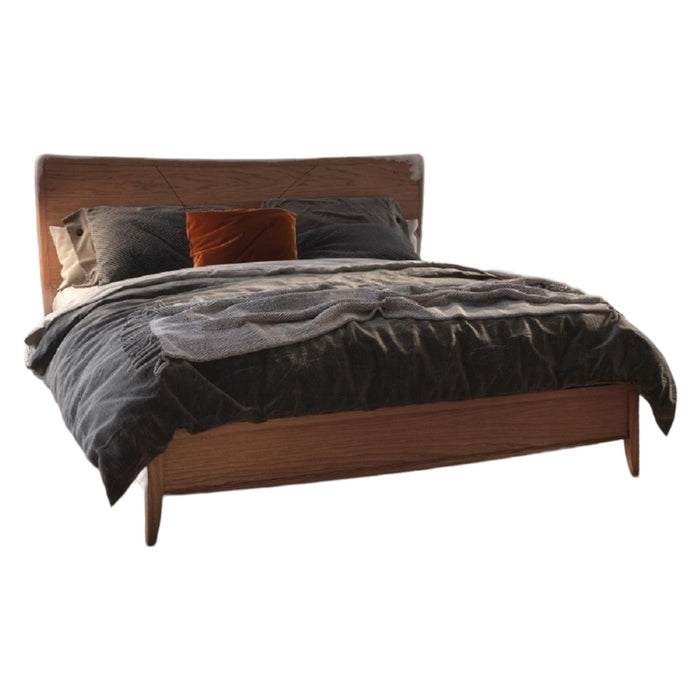 Letto matrimoniale in legno moderno testata legno l.184 p.210 h.121 - Mobili 2G