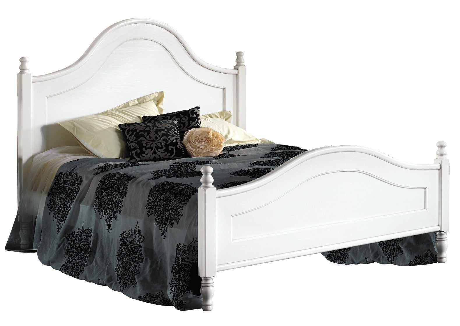 Letto matrimoniale laccato bianco opaco 174x216x148 (1455) - Mobili 2G