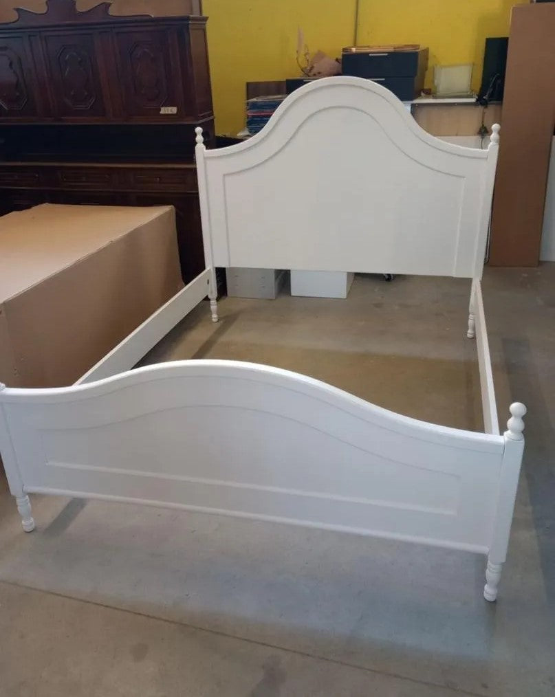 Letto matrimoniale laccato bianco opaco 174x216x148 (1455) - Mobili 2G