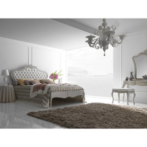 Letto matrimoniale legno classico testata ecopelle l.201 p.215 h.151 - Mobili 2G