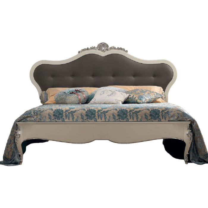 Letto matrimoniale legno king size testata ecopelle l.221 p.215 h.151 - Mobili 2G