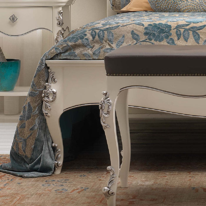 Letto matrimoniale legno king size testata ecopelle l.221 p.215 h.151 - Mobili 2G