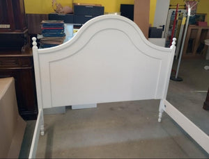 Letto singolo arte povera laccato bianco opaco  l.100 p.212 ht.135 (1431) - Mobili 2G