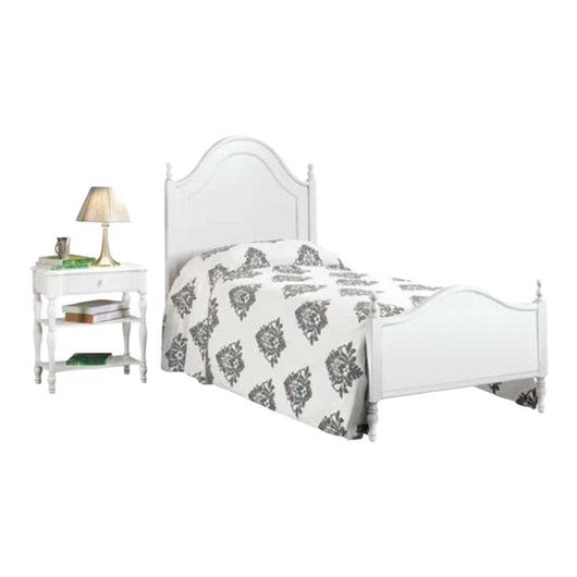 Letto singolo arte povera laccato bianco opaco  l.100 p.212 ht.135 (1431) - Mobili 2G