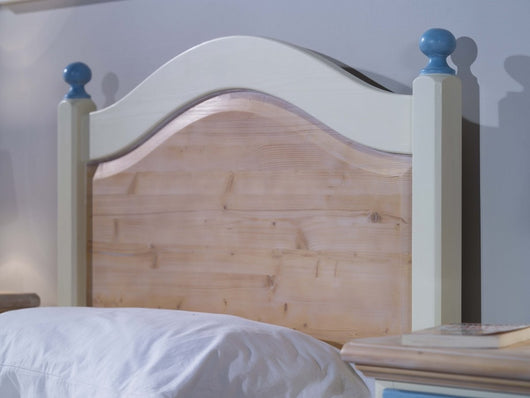 Letto singolo arte povera legno shabby azzurro e miele 98x212x111 (2229) - Mobili 2G