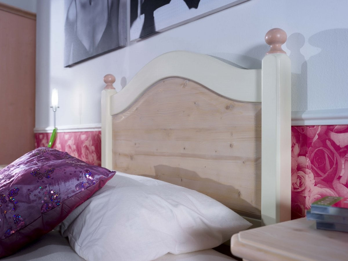 Letto singolo arte povera legno shabby rosa e miele 98x212x111 (2228) - Mobili 2G