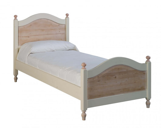 Letto singolo arte povera legno shabby rosa e miele 98x212x111 (2228) - Mobili 2G