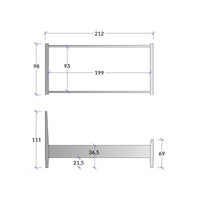 Letto singolo arte povera legno shabby verde e miele 98x212x111 (2230) - Mobili 2G