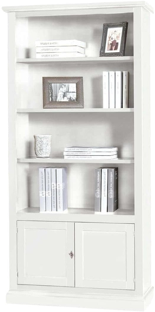 Libreria 2 ante arte povera bianca in legno 90x41x186