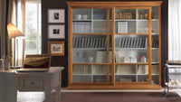 Libreria 2 porte scorrevoli classica in legno 250x45x224 - Mobili 2G