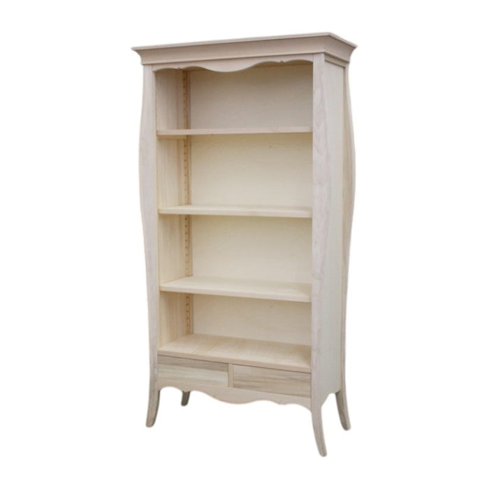 Libreria a giorno 3 ripiani 2 cassetti legno grezzo l.106 p.47 h.204 (3099) - Mobili 2G