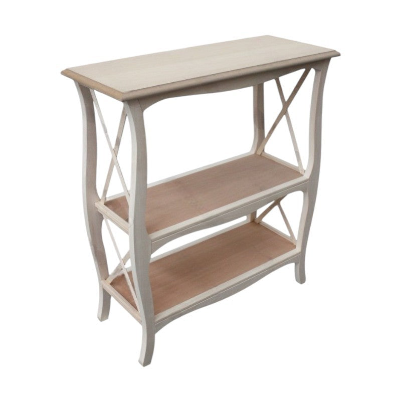 Libreria a giorno 3 ripiani legno grezzo 82x34x91 (3032) - Mobili 2G