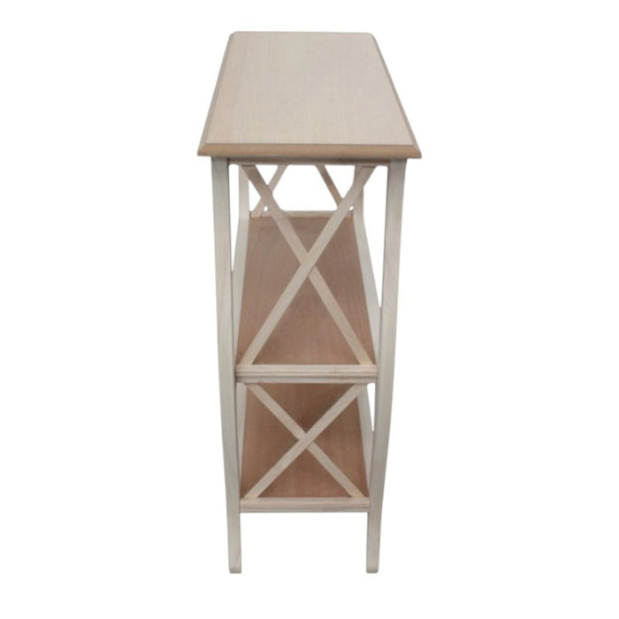 Libreria a giorno 3 ripiani legno grezzo 82x34x91 (3032) - Mobili 2G