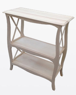 Libreria a giorno 3 ripiani legno grezzo 82x34x91 (3032) - Mobili 2G